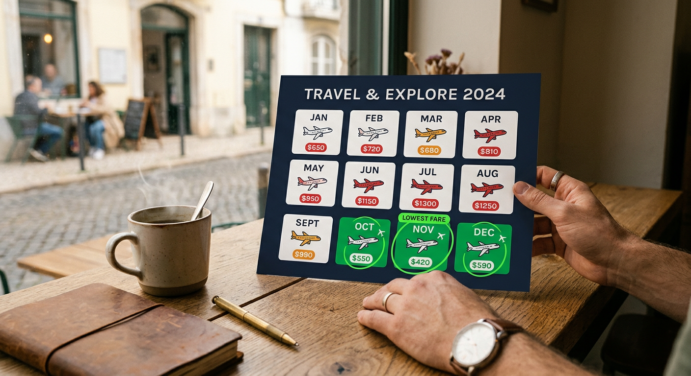 When to book flights to Europe - calendar with price indicators